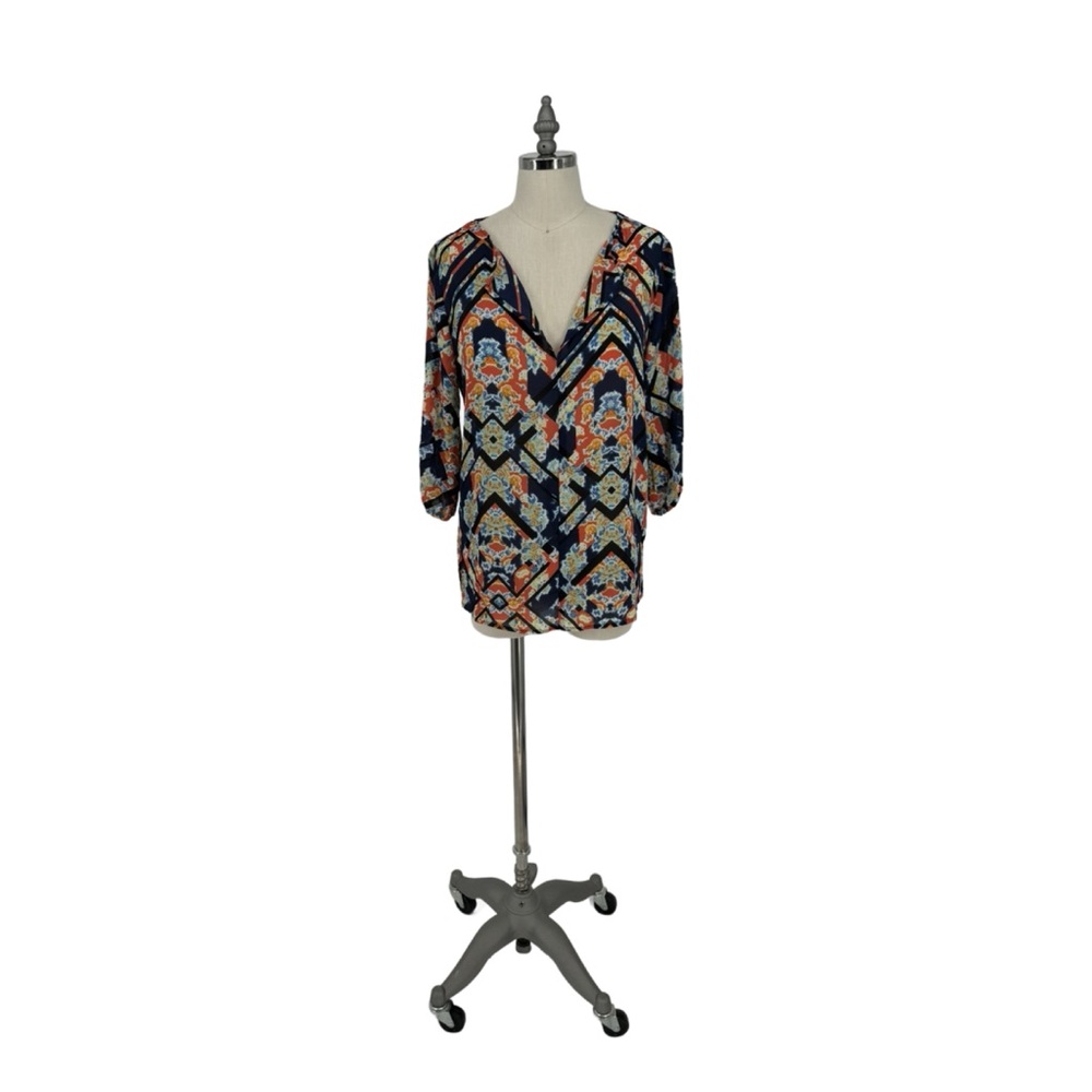 Three Eighty Two Top Women’s Multi Color XS Open Front Sheer‎ Blouse